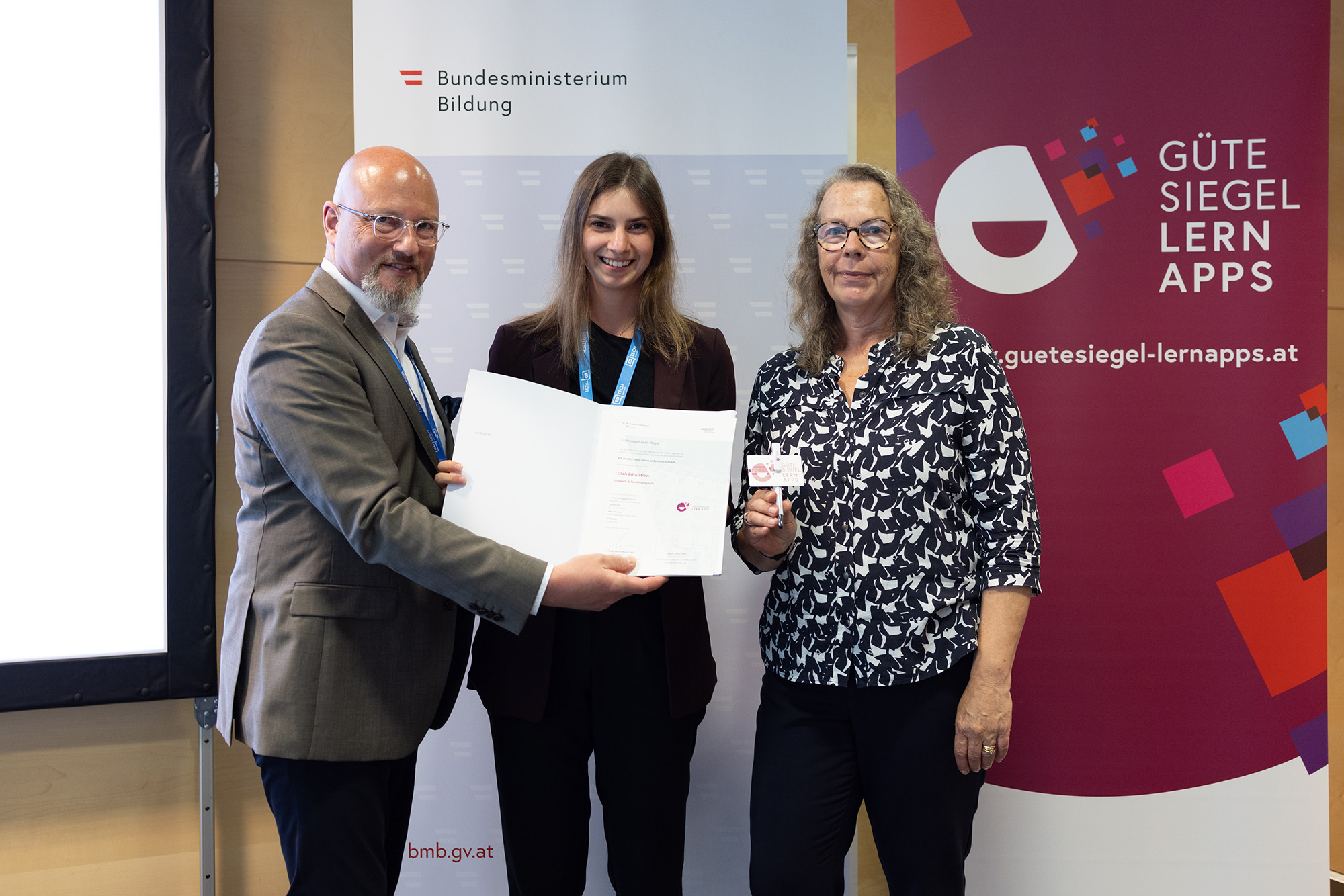 Gütesiegel Lern-Apps Verleihung 2025 Gütesiegel Lern-Apps für LONA Education und digi.skills